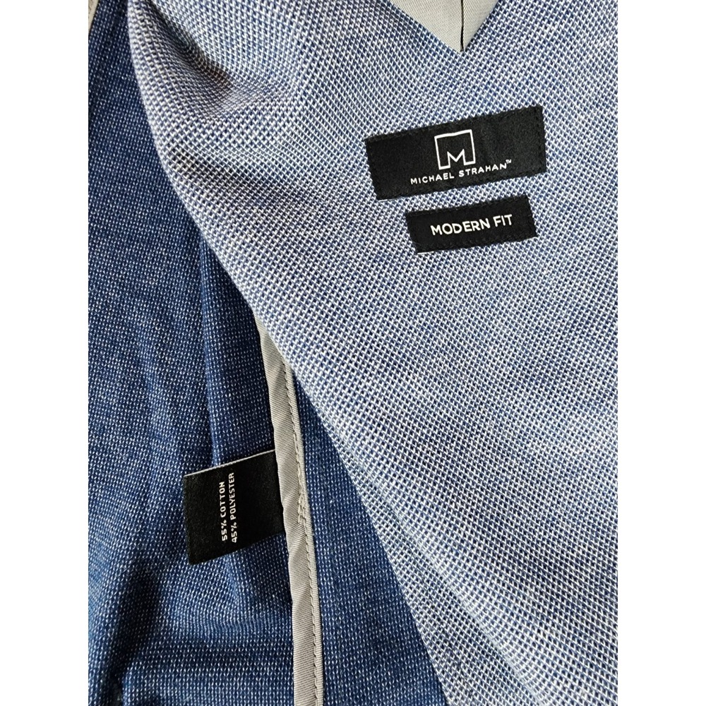 NWT‎ Lot Michael Strahan Mens Modern Fit Knit Sport Coat Blazer Blue Grey Navy M - Picture 14 of 16